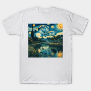 Everglades, Florida, USA, in the style of Vincent van Gogh's Starry Night T-Shirt